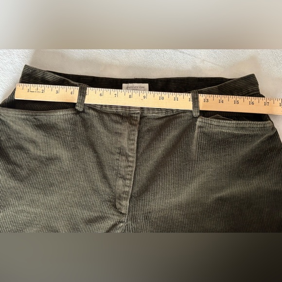 Jones New York Pants Sport Olive Green Y2K Corduroy 16W Plus Size Straight Leg - Picture 7 of 12